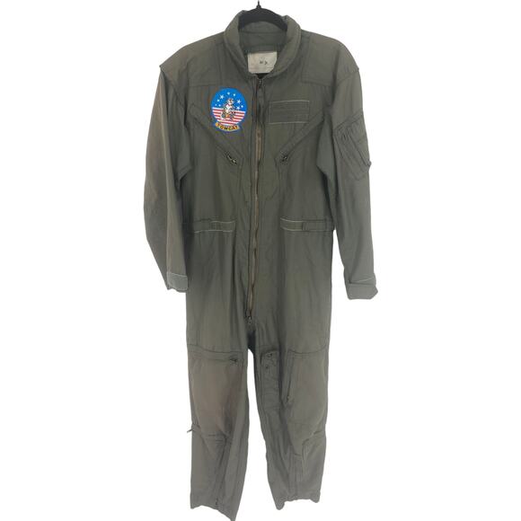 GENUINE US AIR FORCE GREEN NOMEX FIRE RESISTANT FLIGHT SUIT CWU-27/P Top Gun 42R - Picture 1 of 4